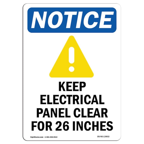 Sign, 5" H, Keep Electrical Panel Sign With Symbol, Portrait, NS-D-35-V-13802-10PK
